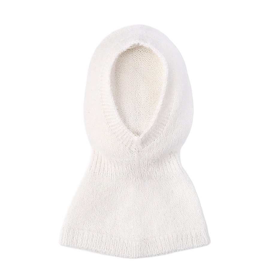Dětská vlněná pletená kukla extrafine Merino bílá