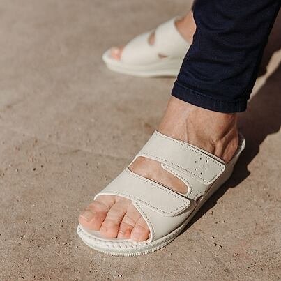 Women's wedge slippers with gel insole "Milena" -  Beige