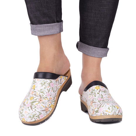 Anatomische Clogs für Damen mit Gummisohle Blüte