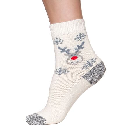 Chaussettes Merino pour enfants renne gris