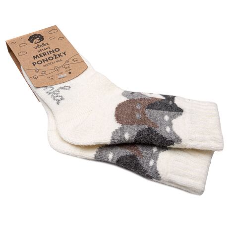 Kids’ Merino Wool Socks Kitty White