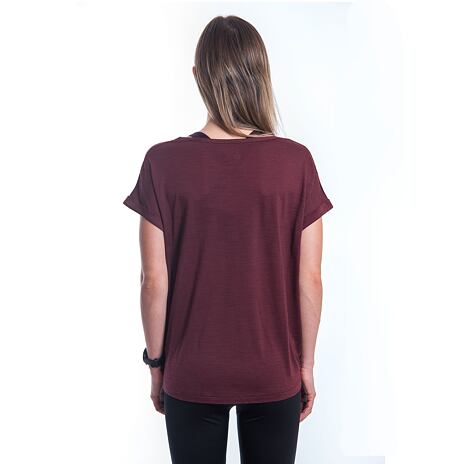 T-shirt pour femmes Sensor Merino Air Traveller rouge porto