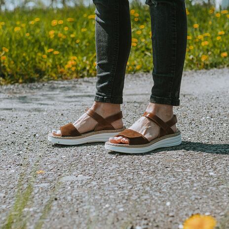 Ledersandalen für Damen "Veronika" braun