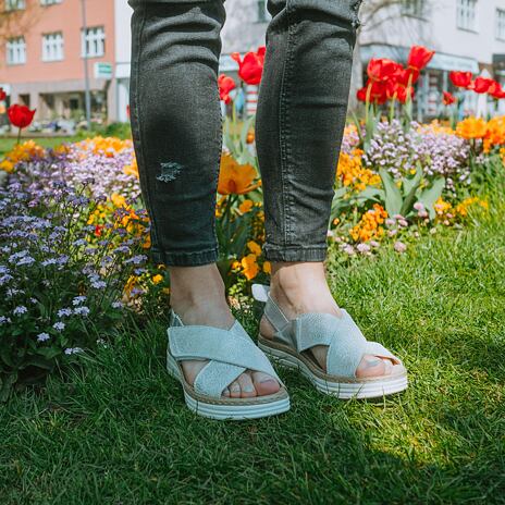 Ledersandalen für Damen "Darina" silber