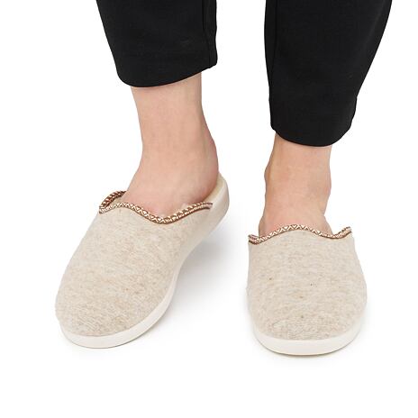 Wollpantoffeln für Damen beige