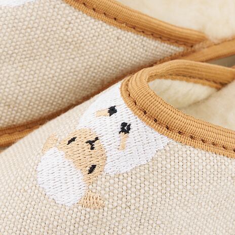 Kids’ Linen Slippers with Sheep’s Wool Sheep