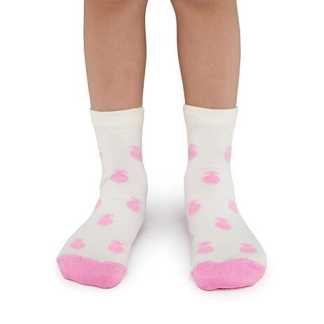 Sommer-Merino-Kindersocken "Schäfchen" rosa