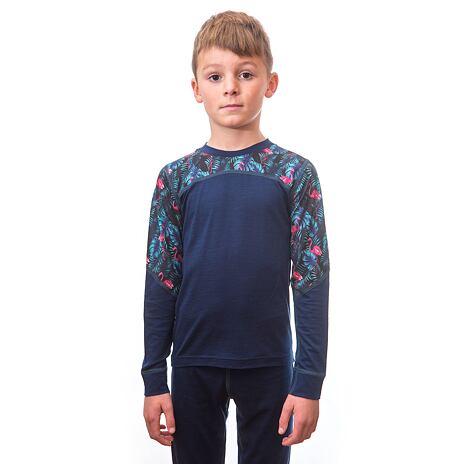 Kids’ functional clothing set Sensor Merino Impress deep blue/floral