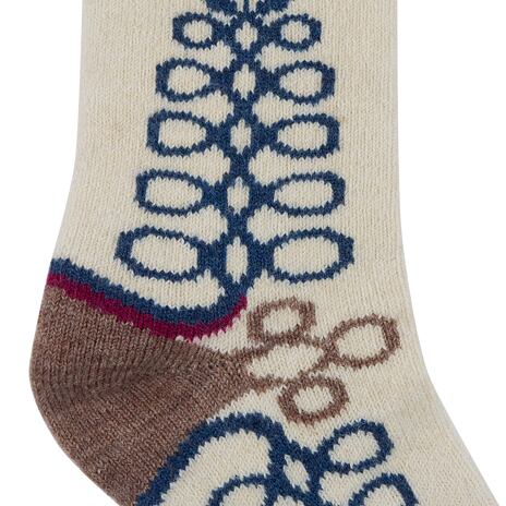 Merino Sheep Socks with a Folk Pattern Natural