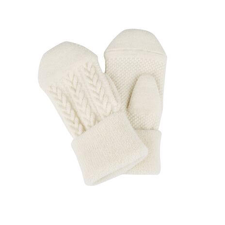 Traditional Wool Mittens White