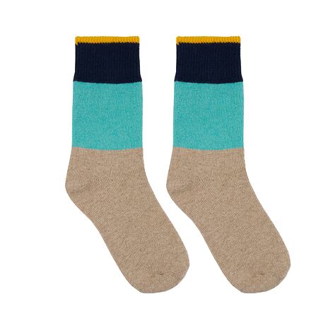 Chaussettes en laine de mouton mérinos avec cachemire beige