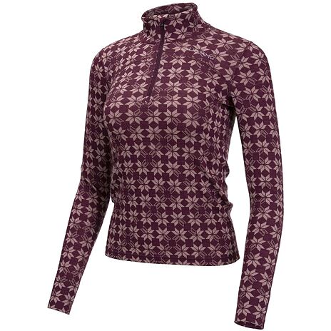 Funktionsshirt für Damen mit Stehkragen Merino Maristua Lundhags weinrot
