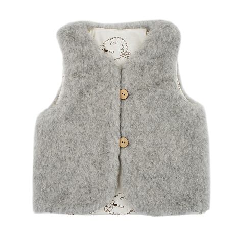 Gilet en laine pour enfants avec doublure gris