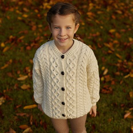 Pull en laine tricotée pour enfants S15 naturel