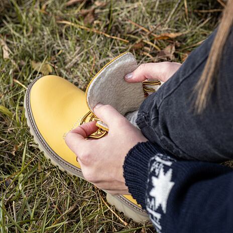 Woolee Fluffy Winter “Farmer” Boots Yellow