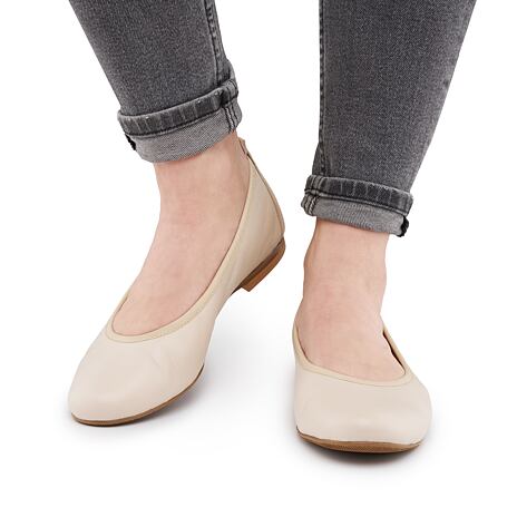 Women's orthopaedic leather ballerina flats Vanda cream