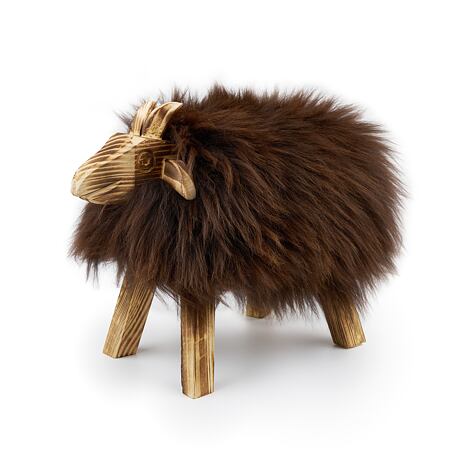 Houten decoratie bruin schaap