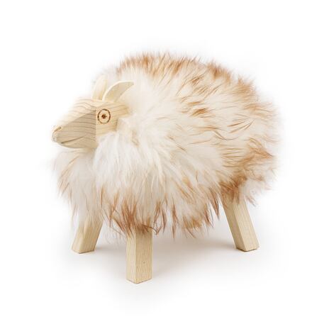 Houten decoratie gestreept schaap