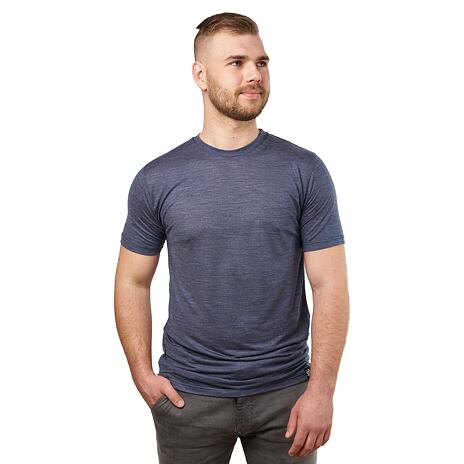 Woolee heren T-shirt van merinowol en tencel blauw