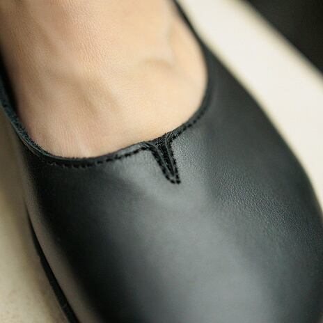 Ballerines en cuir pieds nus Bellissima noir