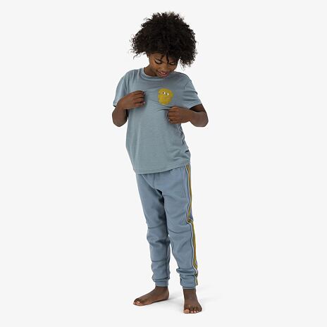 Kinder T-Shirt mit Merinowolle Piny Ulvang blau