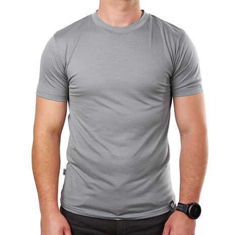 Heren Merino Vlnka T-shirt met korte mouw grijs