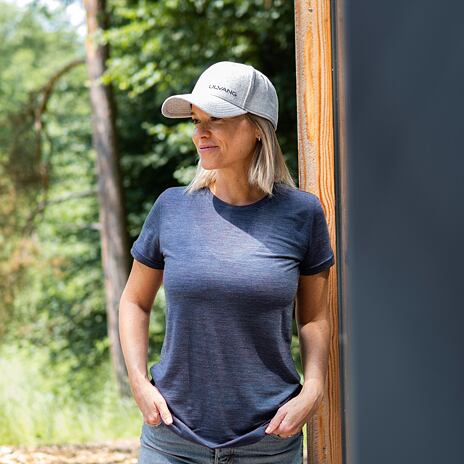 Women's Woolee T-shirt with combination of Merino wool and Tencel blue