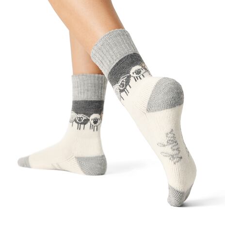 Schafwollsocken Merino "Schafherde"