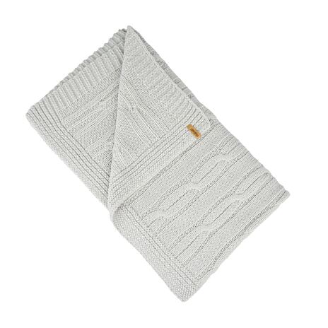 Wool Knitted Baby Wrap Light Gray