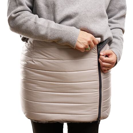 Wool Insulated Skirt with Zipper Waterproof Beige