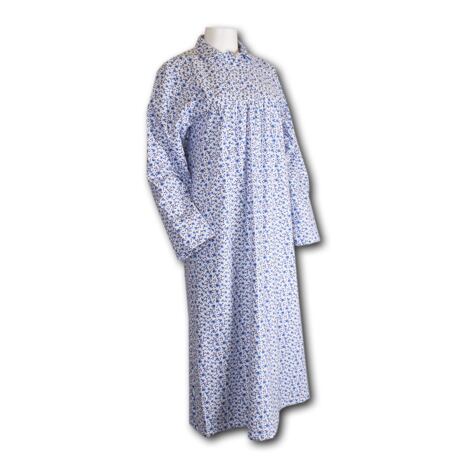 Women's Flannel Nightgown Flower Blue