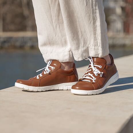 Ledersneaker für Damen "Nina" braun