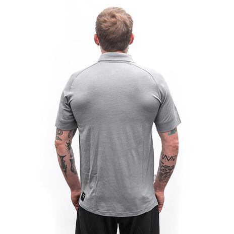 Pánské triko s límcem Sensor Merino Active POLO šedá
