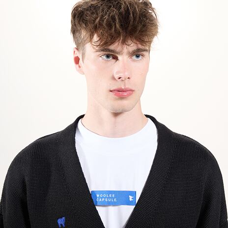 Vlnený kardigán Merino Woolee Capsule čierna