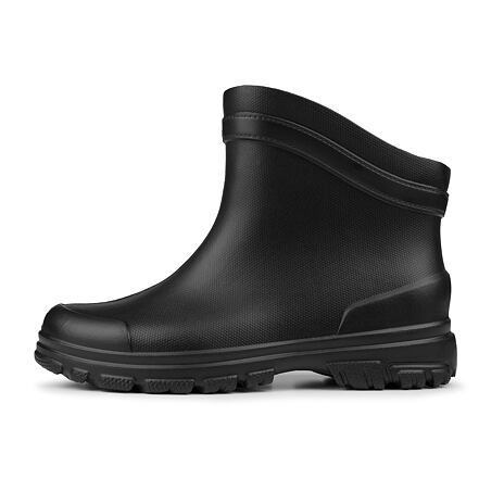 Knöchelhohe Gummistiefel für Damen mit Woll-Innensohle schwarz