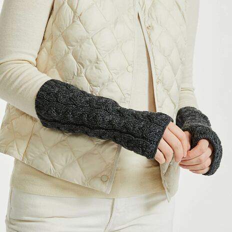 Wollen winter handwarmers Supersoft Merino, donkergrijs