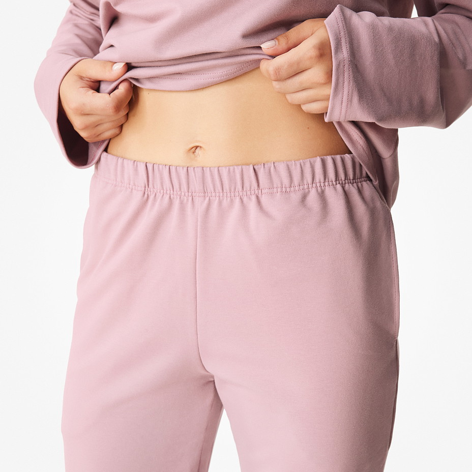 Women's cotton elastic waist sweatpants pink