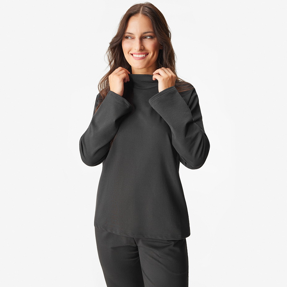 Dámská bavlněná mikina s rolákem černá