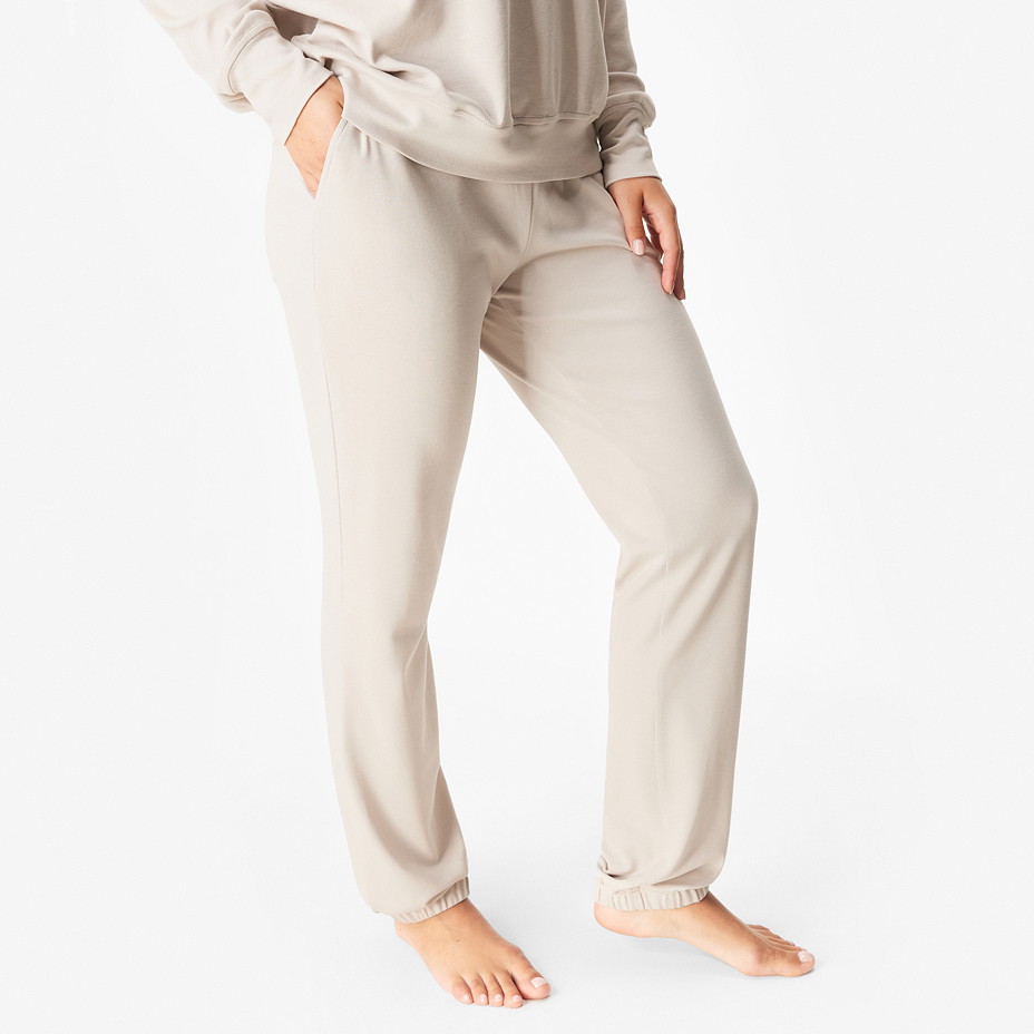 Dámské tepláky s Merino vlnou na gumu béžová