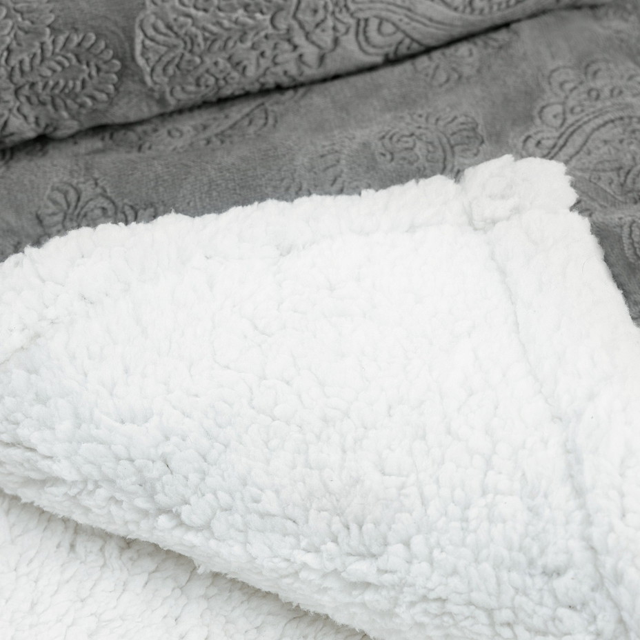 Mikroplyšová deka s 3D vzorkem šedá