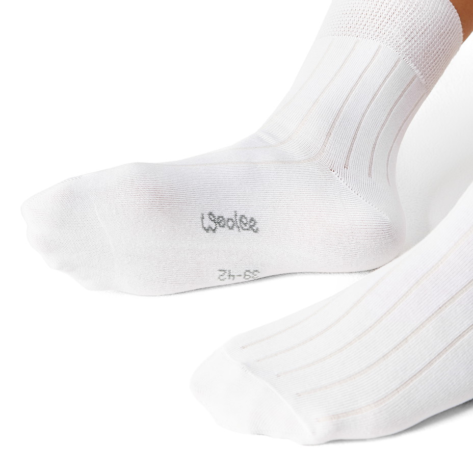 3 páry bavlněných ponožek se zdravotním lemem bílá