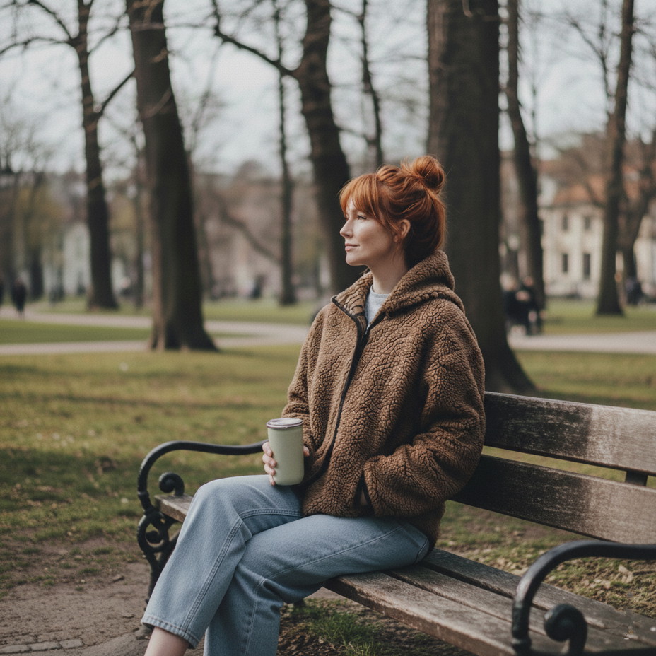 Merino wool hooded jacket brown