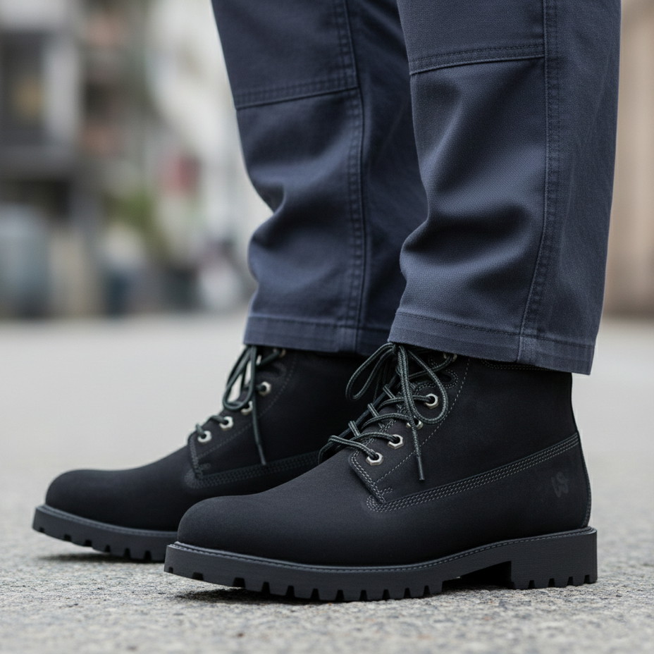 Men's leather farmer's boots Woolee black