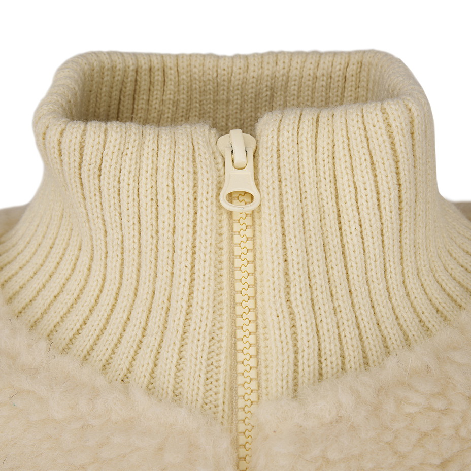 Women's Kangaroo Pocket Wool Top Natural