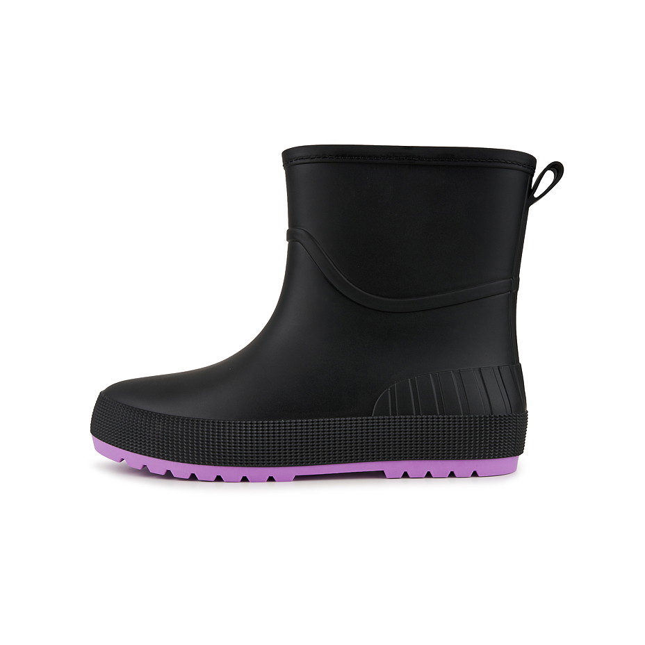 Dámské kotníkové holínky s vlněnou stélkou černá/fialová