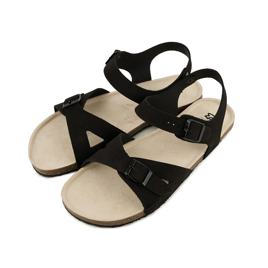 Pánské kožené barefoot sandály Mika černá