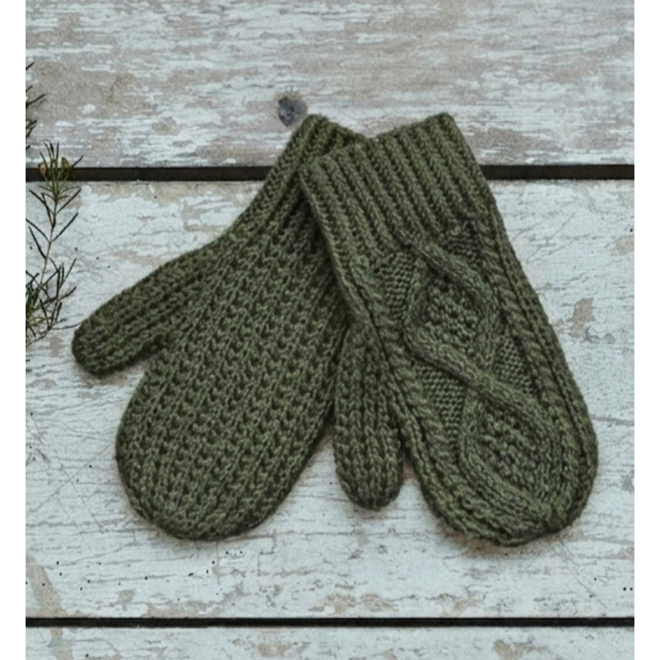 Muffole in lana Merino fatte a mano verde
