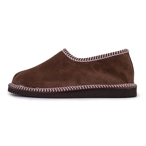 Leather “Salašky“ Slippers with Wool Lining Brown