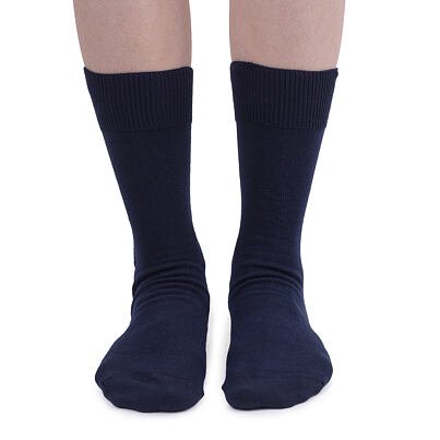 Bavlnené ponožky s voľným lemom  tmavo modrá