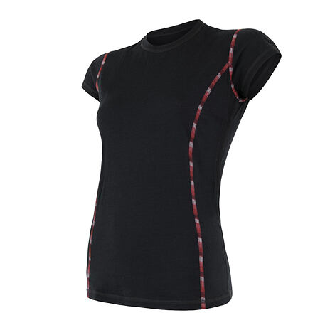 Tricou funcțional pentru femei Sensor Merino Air - negru
